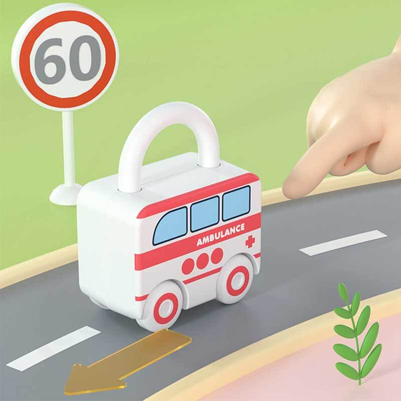 Fidtoy Montessori Number Matching Toy Cars for Toddlers Quiet Time Learning Toy for 1 2 3 Year Old Kids Travel Play Counting Game Fine Motor Skills Educational Toy