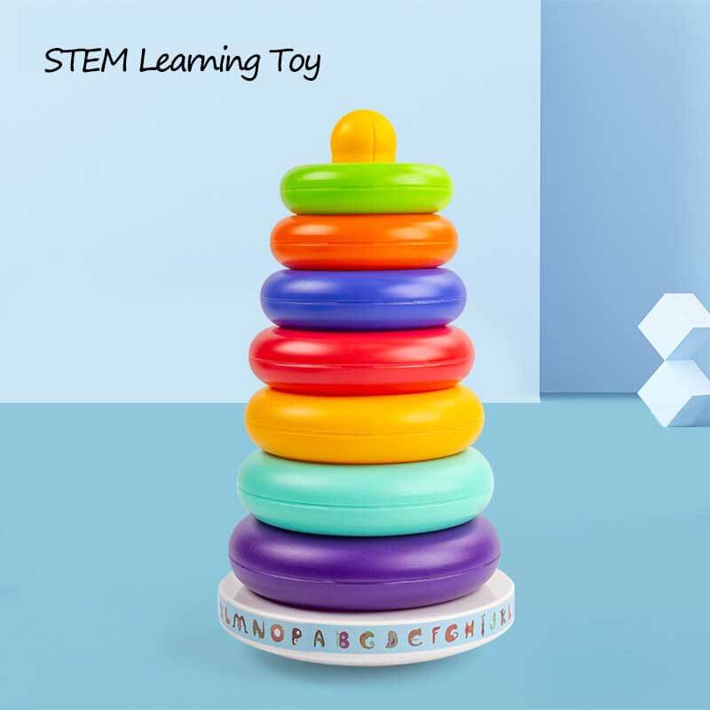 Fidtoy Juguete Apilable de Anillas para Bebés, Juguete Sensorial Educativo
