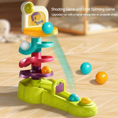 Fidtoy Wooden Marble Run Toy for Toddlers | STEM Building Set for Fine Motor Skills & Logic Development