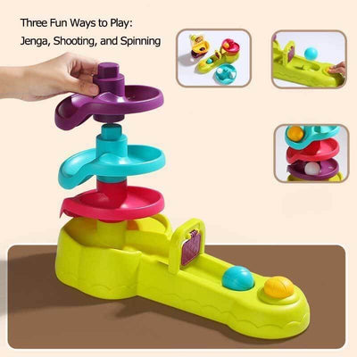 Fidtoy Wooden Marble Run Toy for Toddlers | STEM Building Set for Fine Motor Skills & Logic Development