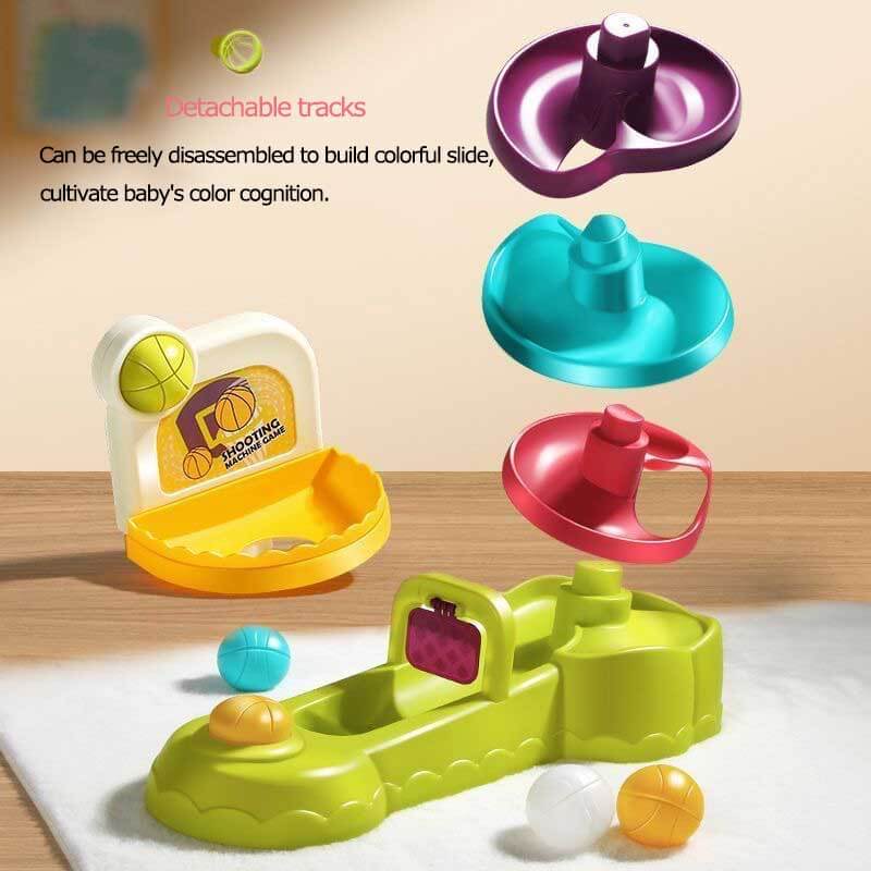 Fidtoy Wooden Marble Run Toy for Toddlers | STEM Building Set for Fine Motor Skills & Logic Development