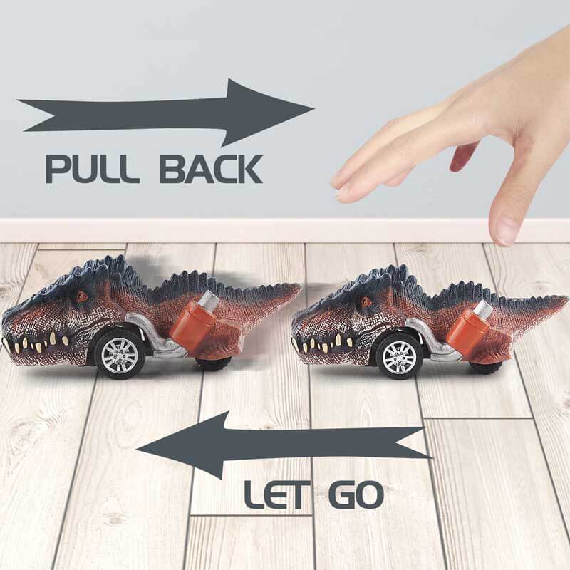 Fidtoy Voitures Jouets Dinosaures pour Enfants, Lot de Voitures à Friction, Jouets de Course pour Garçons de 3, 4, 5 Ans, Tout-petits, Coffret Cadeau de Dinosaures
