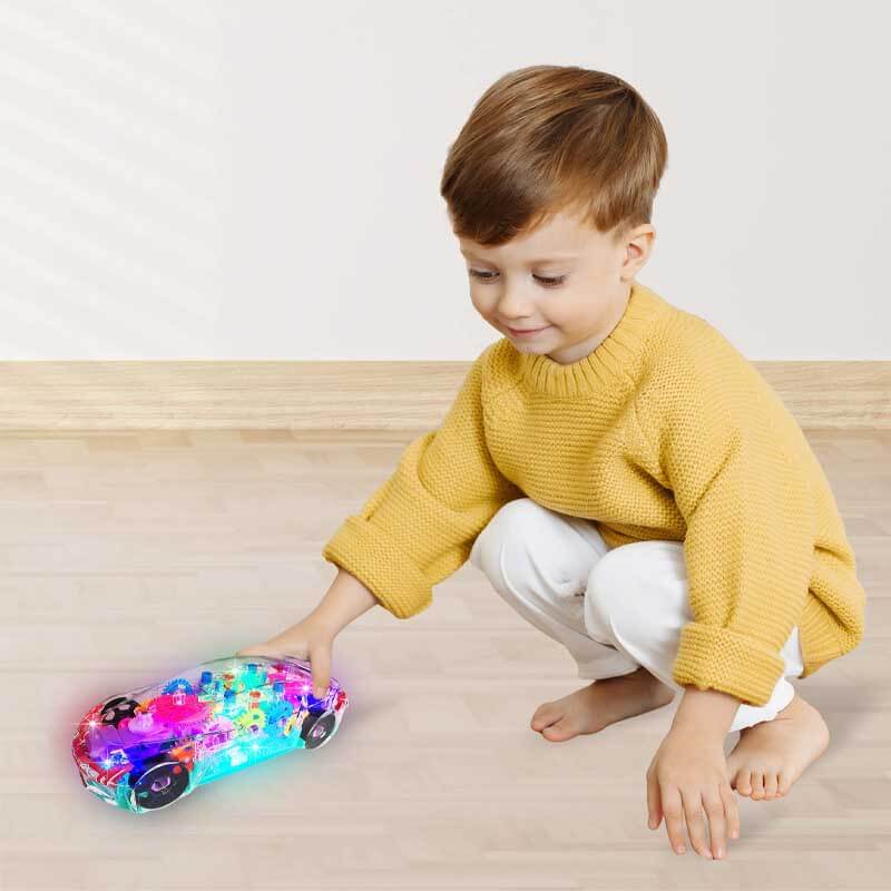 Fidtoy BrightDrive Voiture Cascadeuse Musicale Avance et Recule – Jouet Interactif Autonome pour Tout-Petits