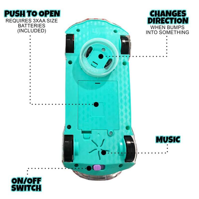 Fidtoy BrightDrive Voiture Cascadeuse Musicale Avance et Recule – Jouet Interactif Autonome pour Tout-Petits