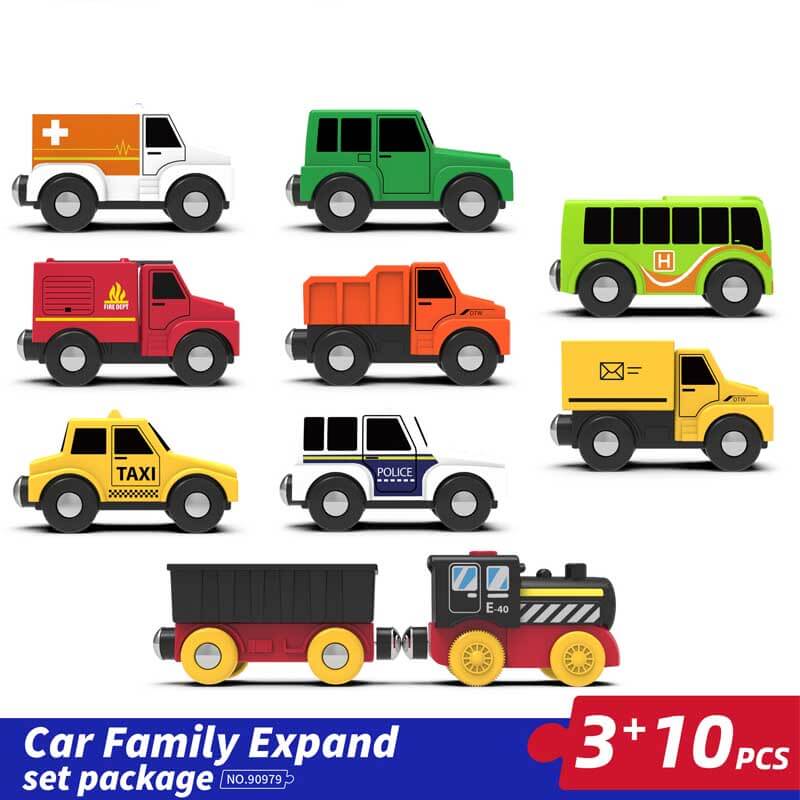 Fidtoy City Vehicle Set - Set de trains magnétiques - Set de véhicules de ville magnétiques