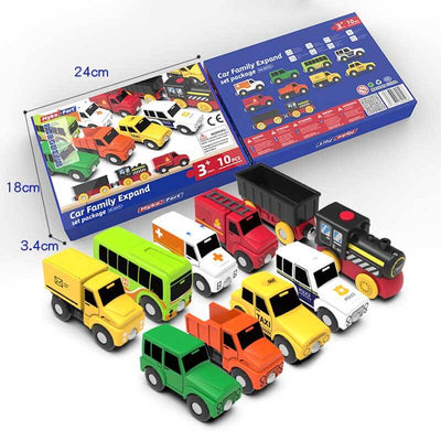 Fidtoy City Vehicle Set - Set de trains magnétiques - Set de véhicules de ville magnétiques