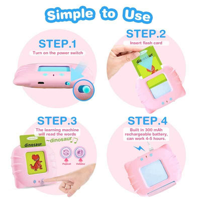 Fidtoy Juguete interactivo de tarjetas didácticas para hablar y aprender para niños pequeños