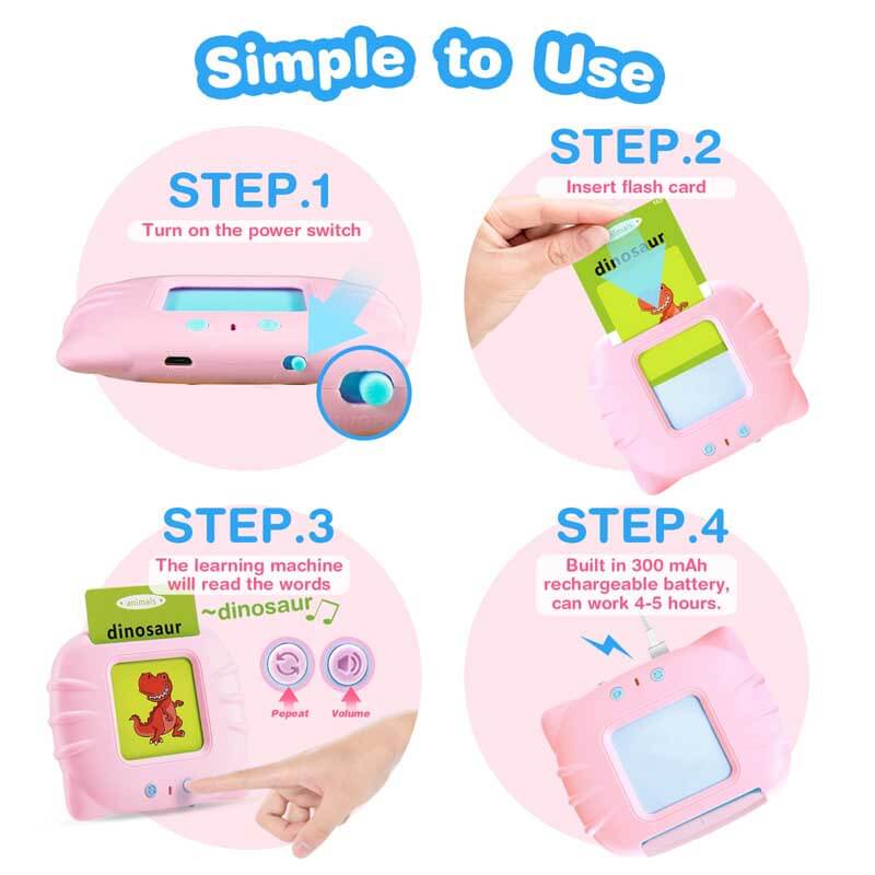 Fidtoy Juguete interactivo de tarjetas didácticas para hablar y aprender para niños pequeños