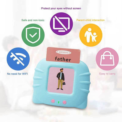 Fidtoy Juguete interactivo de tarjetas didácticas para hablar y aprender para niños pequeños