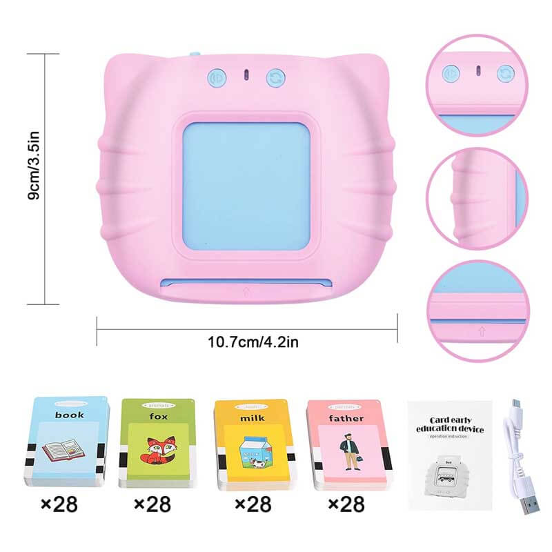 Fidtoy Juguete interactivo de tarjetas didácticas para hablar y aprender para niños pequeños