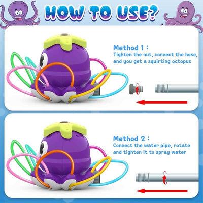 Arroseur d'eau poulpe Fidtoy pour enfants, jouet d'eau d'extérieur d'été pour jardin avec pulvérisation à 360°, jeu rafraîchissant pour pelouse, pour tout-petits, enfants et usage familial