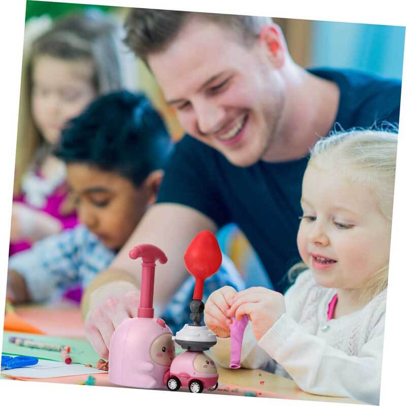 Fidtoy Coche de juguete propulsado por globos para niños pequeños de 1 a 5 años | Aprendizaje STEM y carreras y vuelos de doble modo