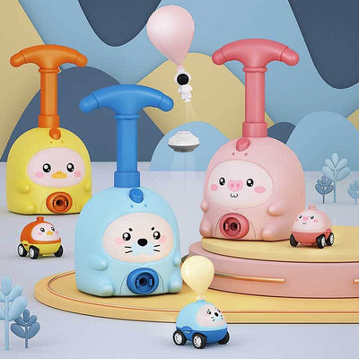 Fidtoy Coche de juguete propulsado por globos para niños pequeños de 1 a 5 años | Aprendizaje STEM y carreras y vuelos de doble modo