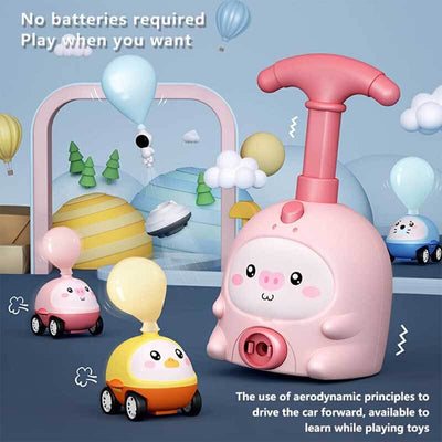 Fidtoy Coche de juguete propulsado por globos para niños pequeños de 1 a 5 años | Aprendizaje STEM y carreras y vuelos de doble modo