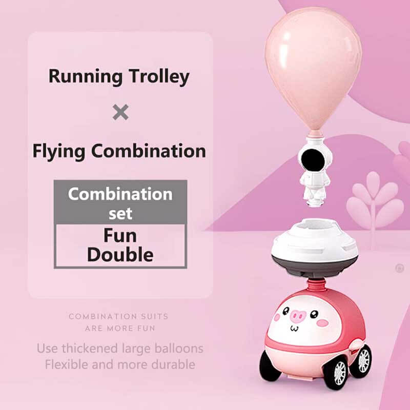 Fidtoy Coche de juguete propulsado por globos para niños pequeños de 1 a 5 años | Aprendizaje STEM y carreras y vuelos de doble modo