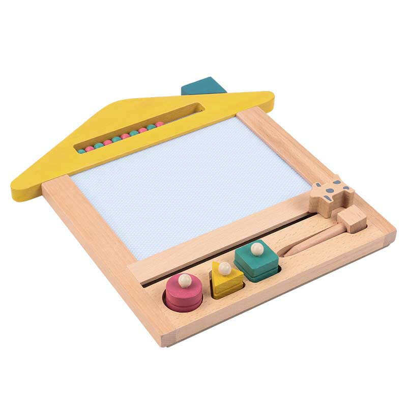 Fidtoy Tableau de Dessin Magnétique en Bois pour Enfants 3 ans et plus Jouet de Gribouillage Réutilisable