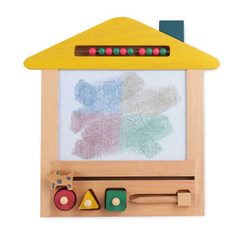 Fidtoy Tableau de Dessin Magnétique en Bois pour Enfants 3 ans et plus Jouet de Gribouillage Réutilisable