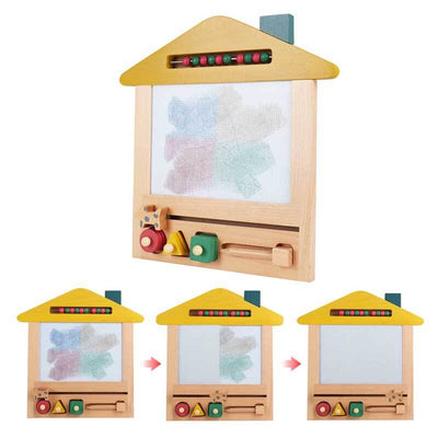 Fidtoy Tableau de Dessin Magnétique en Bois pour Enfants 3 ans et plus Jouet de Gribouillage Réutilisable