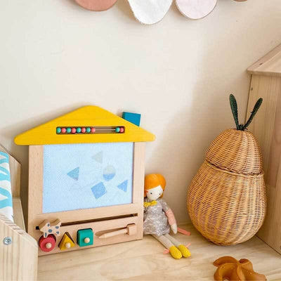 Fidtoy Tableau de Dessin Magnétique en Bois pour Enfants 3 ans et plus Jouet de Gribouillage Réutilisable