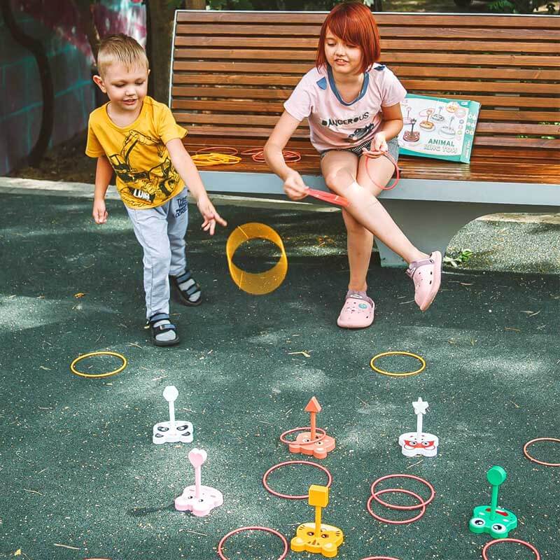 Fidtoy 42PCS Ring Toss Bean Bag Game for Kids 3+ | Hand-Eye Coordination & Counting Learning Toy