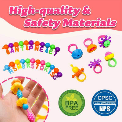 Fidtoy Pop Beads Jewelry Kit for Girls – Creative Bracelet & Necklace Making Toy
