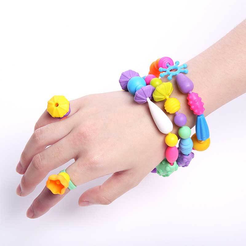 Fidtoy Pop Beads Jewelry Kit for Girls – Creative Bracelet & Necklace Making Toy