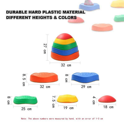 Fidtoy Balance Stepping Stones para niños, juguete de juego activo para interiores y exteriores, juguete de curso de obstáculos para entrenamiento de coordinación para niños de 3, 4 y 5 años