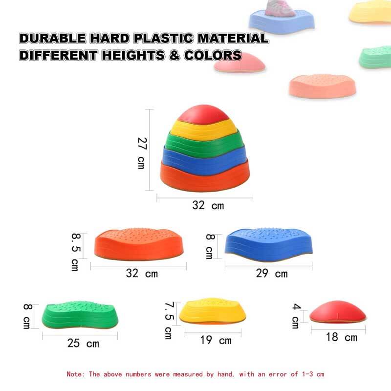 Fidtoy Balance Stepping Stones para niños, juguete de juego activo para interiores y exteriores, juguete de curso de obstáculos para entrenamiento de coordinación para niños de 3, 4 y 5 años