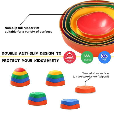 Fidtoy Balance Stepping Stones para niños, juguete de juego activo para interiores y exteriores, juguete de curso de obstáculos para entrenamiento de coordinación para niños de 3, 4 y 5 años