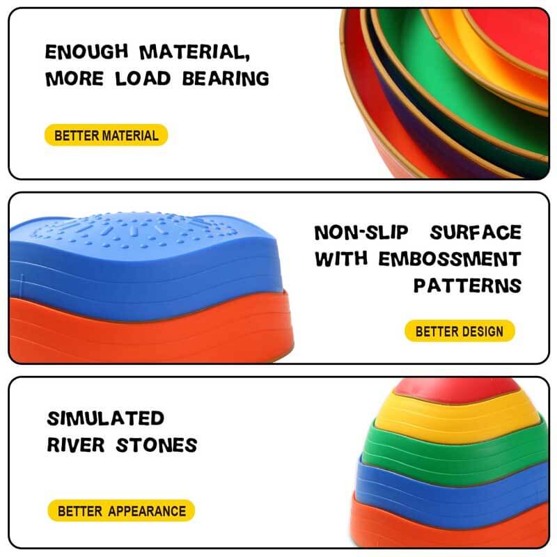 Fidtoy Balance Stepping Stones para niños, juguete de juego activo para interiores y exteriores, juguete de curso de obstáculos para entrenamiento de coordinación para niños de 3, 4 y 5 años