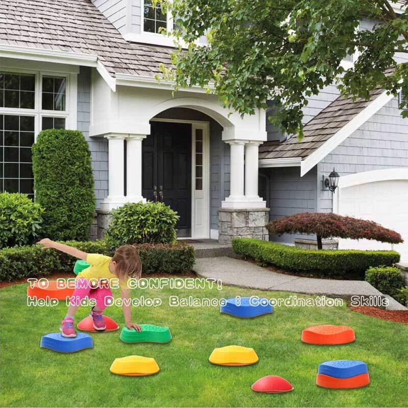 Fidtoy Balance Stepping Stones para niños, juguete de juego activo para interiores y exteriores, juguete de curso de obstáculos para entrenamiento de coordinación para niños de 3, 4 y 5 años