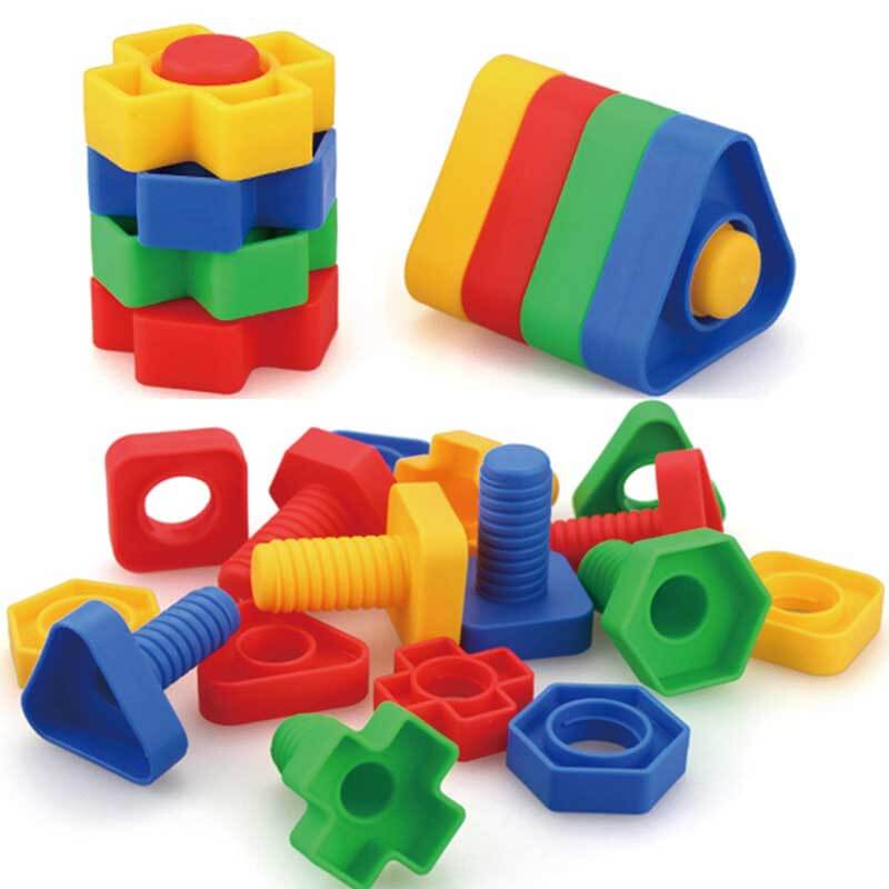 Fidtoy Jumbo Écrous et Boulons Jouet STEM pour Tout-Petits | Kit d'apprentissage Montessori pour la motricité fine et l'éducation