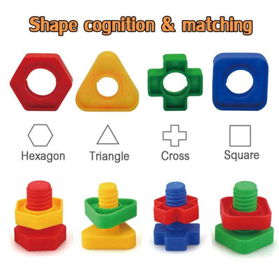 Fidtoy Jumbo Nuts and Bolts STEM Toy for Toddlers | Montessori Fine Motor Skills & Educational Learning Set