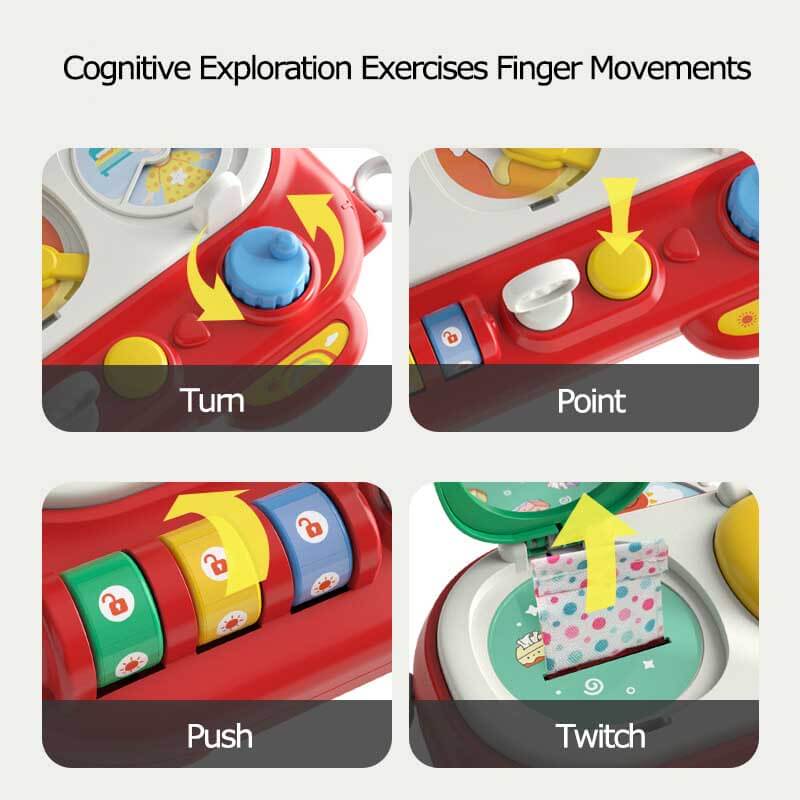 Fidtoy Busy Cube Montessori – Jouet d'éveil sensoriel interactif pour bébés et tout-petits