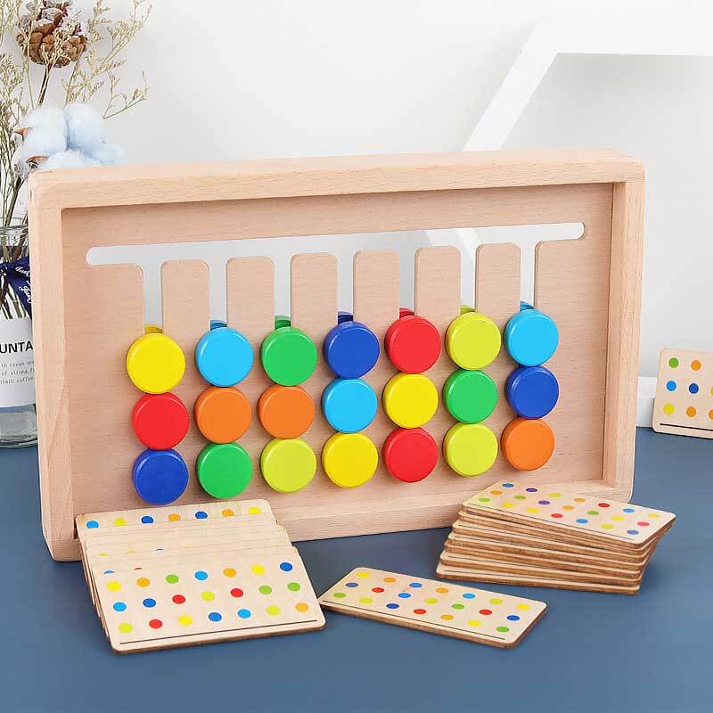 Fidtoy Juego de lógica de madera, rompecabezas de ingenio para niños
