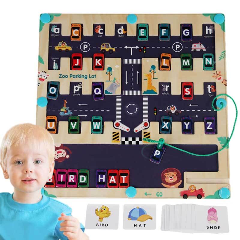 Labyrinthe d'alphabet magnétique Fidtoy – Puzzle de lettres – Jouet d'apprentissage préscolaire et de développement de la motricité fine