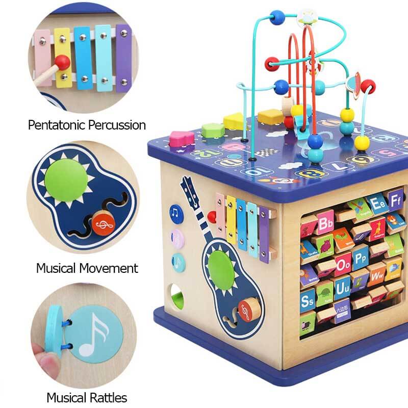 Fidtoy - Jouet d'éveil 13 en 1 pour tout-petits – Jouet éducatif Montessori pour la maison, les voyages et les moments calmes à la maternelle
