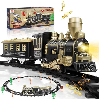 Juego de tren eléctrico Fidtoy con luces y sonido para niños