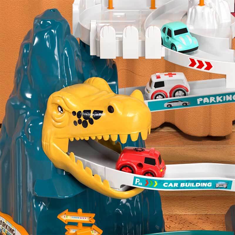 Fidtoy Dinosaur Race Track Toy for Kids Ages 4-8 Creative Racing Set
