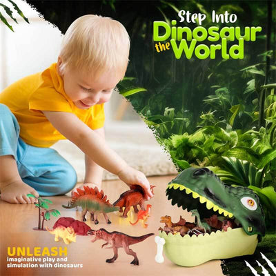 Fidtoy Dinosaur Toy Playset 45 Piece Dino World Figures Set