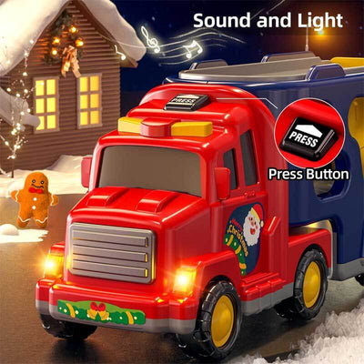 Fidtoy Christmas Toddler Truck Toy Set | Lights, Sound, and Holiday Accessories for Ages 3-7