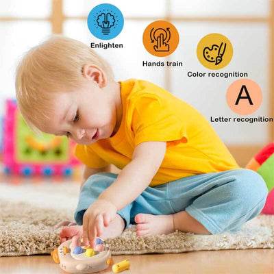Fidtoy Mini Juego de Atrapar Topos Portátil – Juguete Interactivo para Niños Pequeños, Niños y Adultos