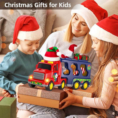 Fidtoy Christmas Toddler Truck Toy Set | Lights, Sound, and Holiday Accessories for Ages 3-7