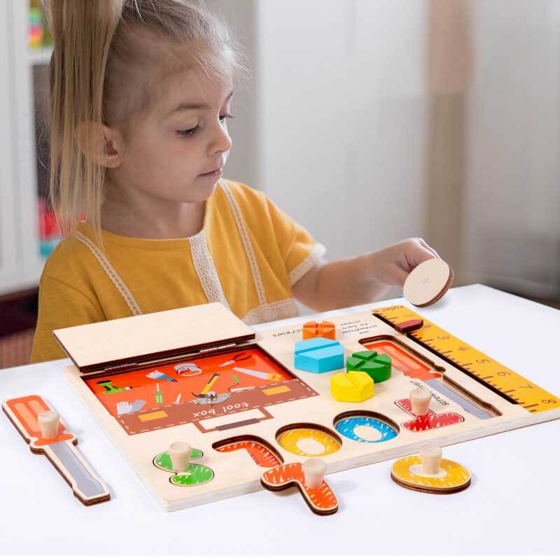 Rompecabezas de juguete de camión Fidtoy para niños | Rompecabezas educativo de madera