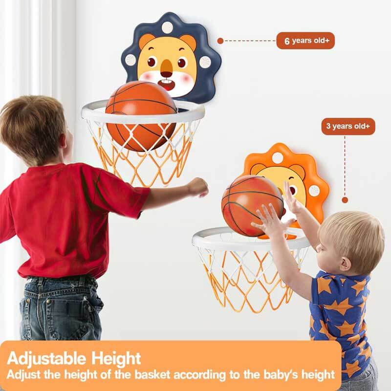 Canasta de baloncesto de juguete para interior Fidtoy para niños pequeños | Altura ajustable y habilidades motoras de los niños