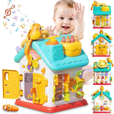 Fidtoy Montessori Cube d'activités pour tout-petits – Jouet d'apprentissage interactif pour le développement des premières compétences, de la motricité fine et de la croissance cognitive