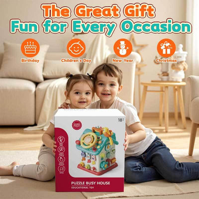 Fidtoy Montessori Cube d'activités pour tout-petits – Jouet d'apprentissage interactif pour le développement des premières compétences, de la motricité fine et de la croissance cognitive