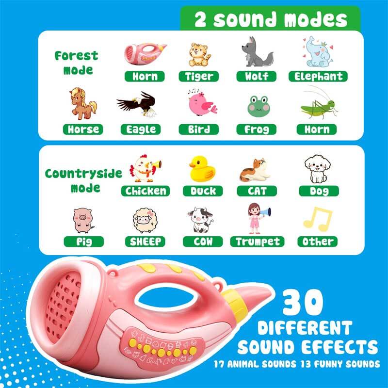 Fidtoy Animal Sounds Horn Toy for Toddlers Interactive Learning & Lung Training