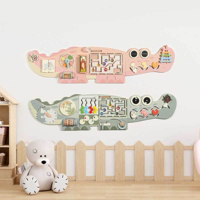 Fidtoy Wooden Wall Activity Board – Montessori Multi-Sensory Learning Toy for Toddlers