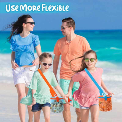 Juego de cubos de almacenamiento de malla Fidtoy para playa, conchas y juguetes para niños
